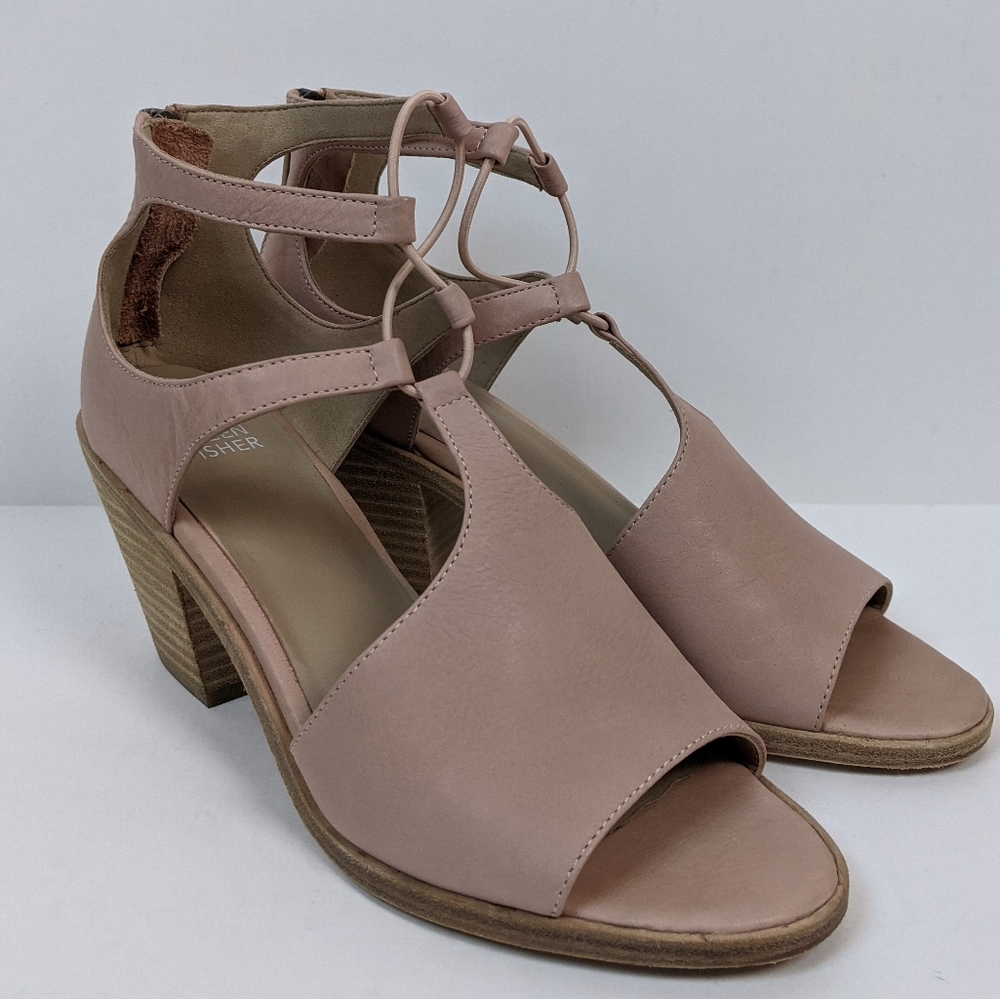 Eileen Fisher Blush Pink Lou Block Heel Sandal 8.5